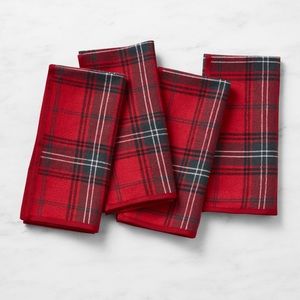 Williams Sonoma Tartan napkins NWT set of four, two available